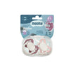 Mooma Palyaço ve Kelebek Desenli Emzik 0-6 Ay - Brownish Purple And Baby Pink