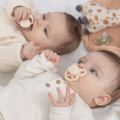 Mooma Palyaço ve Kelebek Desenli Emzik 0-6 Ay - Brownish Purple And Baby Pink