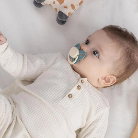 Mooma Palyaço ve Kelebek Desenli Emzik 0-6 Ay - Ball Blue And River Green