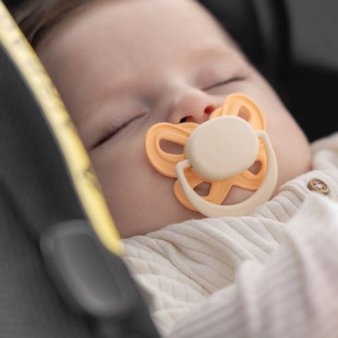 Mooma Palyaço ve Kelebek Desenli Emzik 18+ Ay - Light Orange And River Green