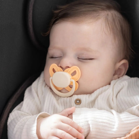 Mooma Palyaço ve Kelebek Desenli Emzik 18+ Ay - Light Orange And River Green