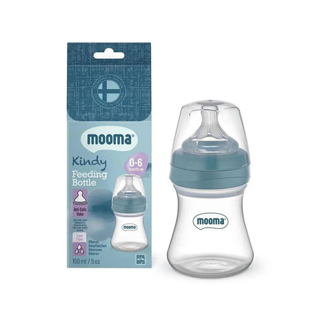 Mooma Kindy Antikolik PP Biberon 150ml 0-6 Ay Yavaş Akış - Bowl Blue