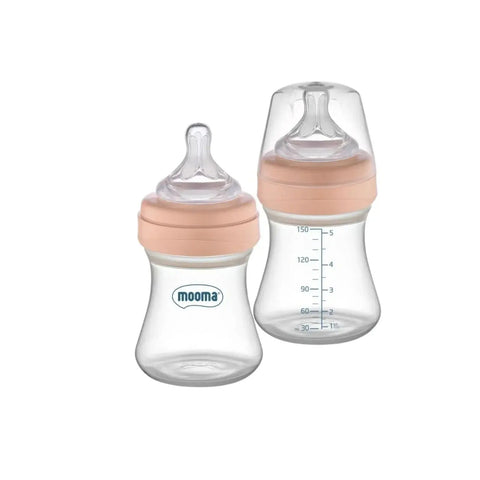 Mooma Kindy Antikolik PP Biberon 150ml 0-6 Ay Yavaş Akış - Old Rose