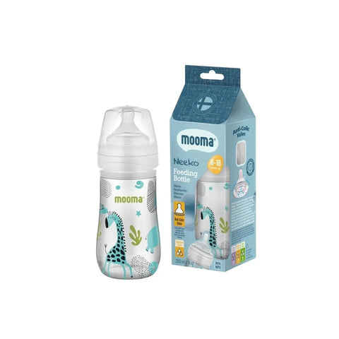 Mooma Neeko Antikolik Biberon 250ml 6-18 Ay Orta Akış - Hayvan Desenli
