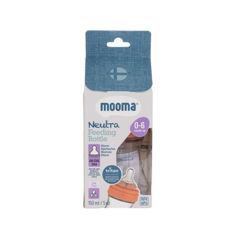 Mooma Neutra Antikolik Tritan™ Biberon 150 ml 0-6 Ay Yavaş Akış - Coral Pink