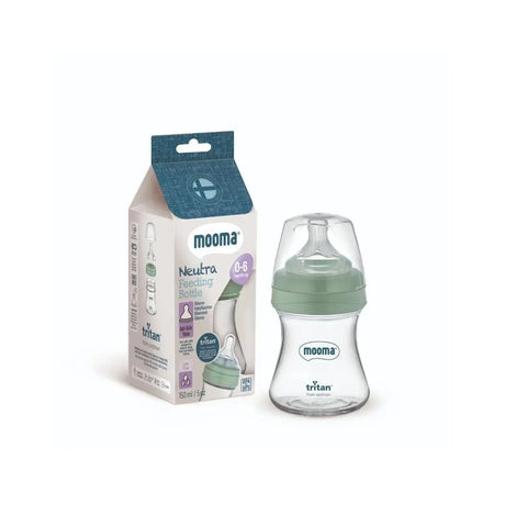 Mooma Neutra Antikolik Tritan™ Biberon 150 ml 0-6 Ay Yavaş Akış - Sage Green