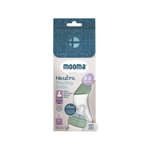 Mooma Neutra Antikolik Tritan™ Biberon 150 ml 0-6 Ay Yavaş Akış - Sage Green