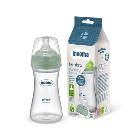 Mooma Neutra Antikolik Tritan Biberon 250ML 18+ Ay Hızlı Akış - Sage Green